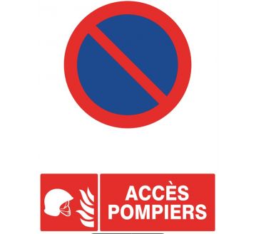 PANNEAU PVC "ACCES POMPIERS" - 300X120mm 626105