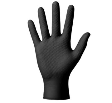 Gants nitrile noir picots non poudrés GOGRIP - MERCATOR
