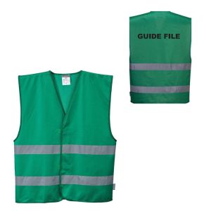 Gilet HV IONA vert + transfert "GUIDE FILE"