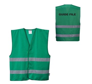 Gilet HV IONA vert + transfert "GUIDE FILE"