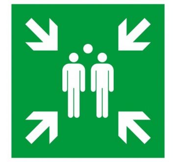 PANNEAU PVC "POINT RASSEMBLEMENT" 200X200MM